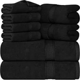 8-Piece Towel Set, 2 Bath Towels, 2 Hand Towels, and 4 Wash Cloths, Highly Absorbent Towels for Bathroom, Gym, Hotel, and Spa