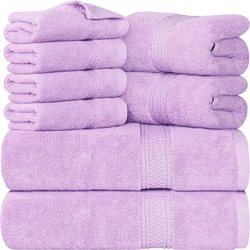 8-Piece Towel Set, 2 Bath Towels, 2 Hand Towels, and 4 Wash Cloths, Highly Absorbent Towels for Bathroom, Gym, Hotel, and Spa
