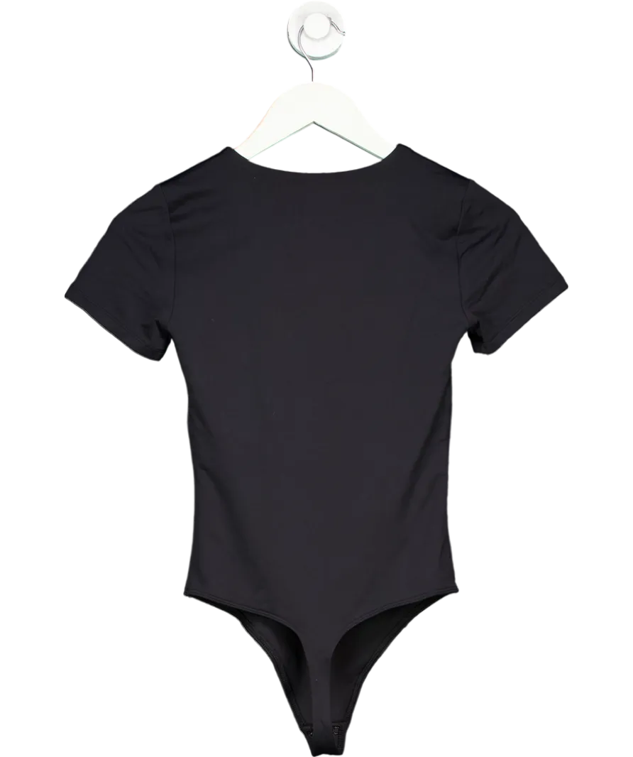 Babaton Black Contour Crew Short Sleeve Bodysuit UK S