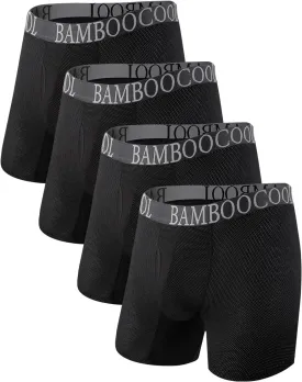 BAMBOO COOL Men's 360?? Breathable Mesh Underwear Moisture-Wicking Boxer Briefs Cooling Performance,Multipack