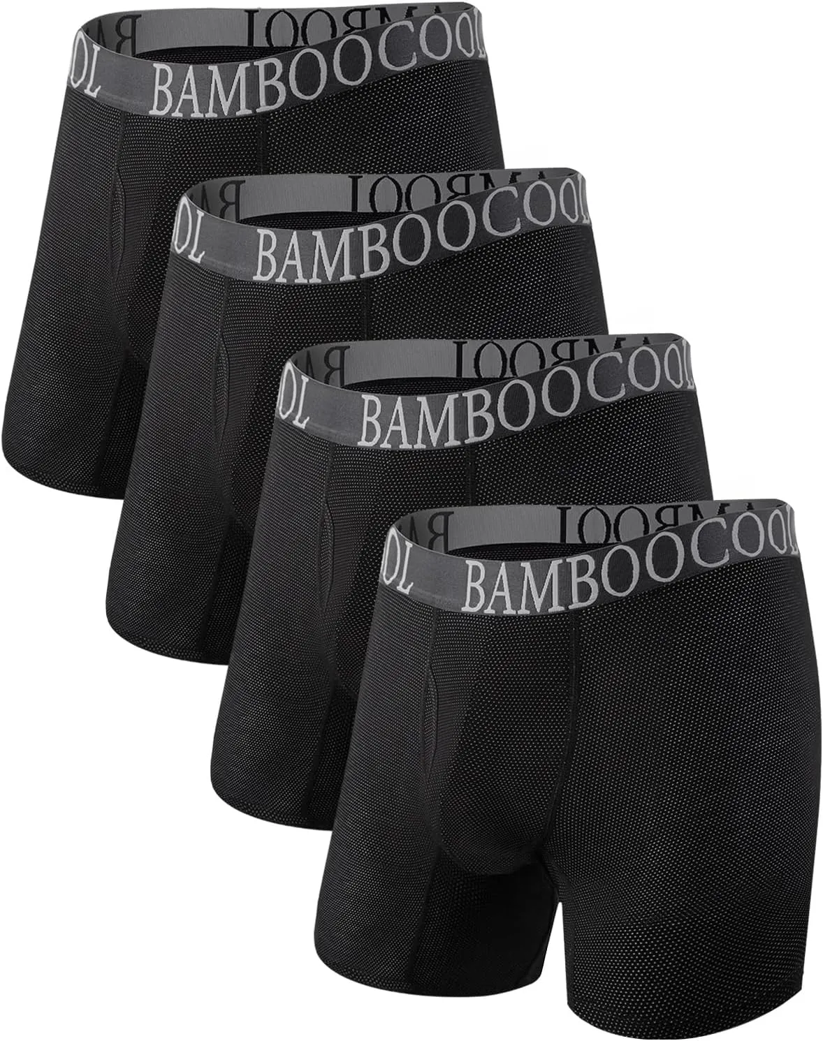 BAMBOO COOL Men's 360?? Breathable Mesh Underwear Moisture-Wicking Boxer Briefs Cooling Performance,Multipack