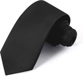 Black Ties For Men Solid Pure Color Formal Neckties 3.15" (8CM) Men's Tie for Business and Wedding with Gift Box