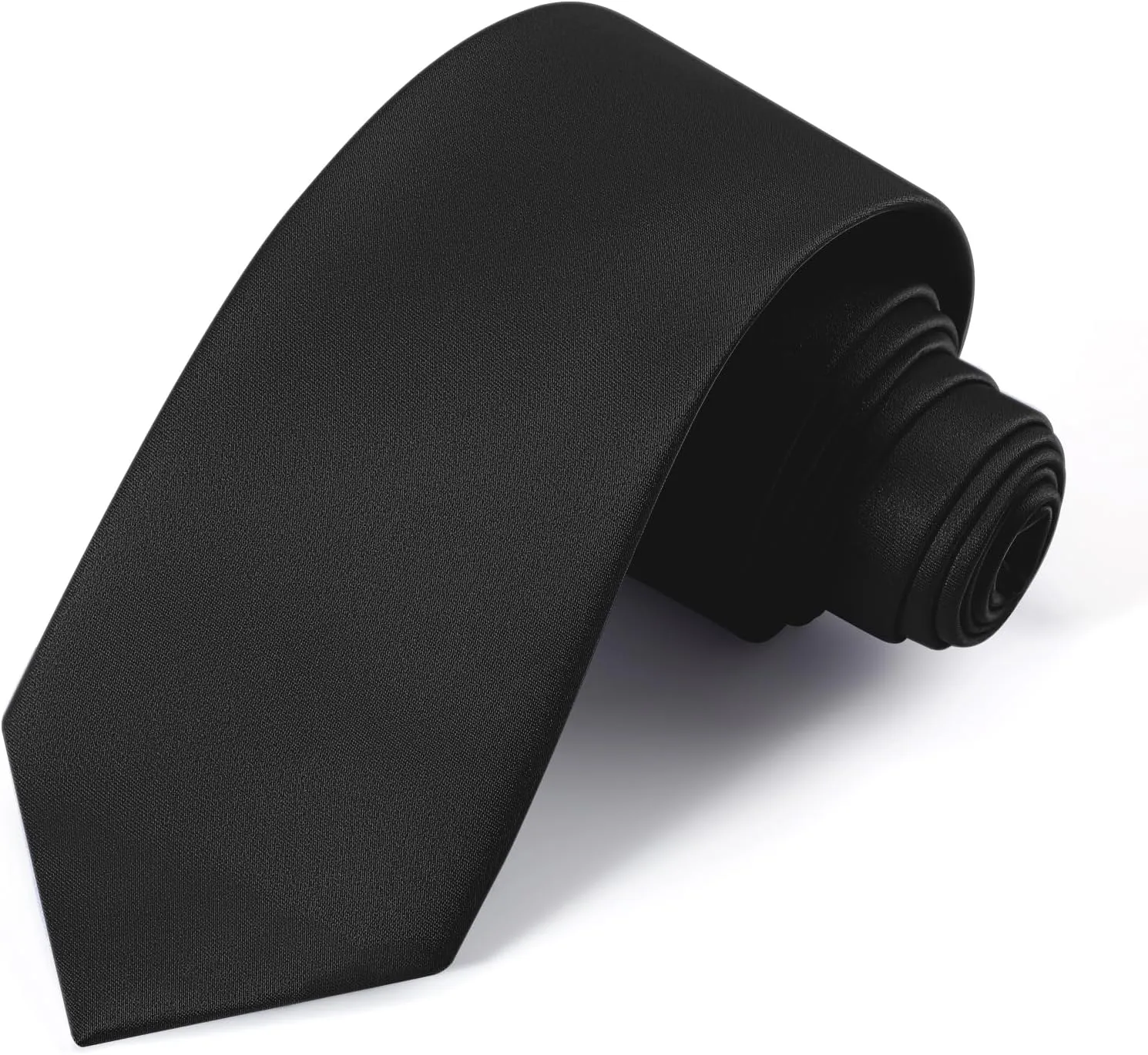 Black Ties For Men Solid Pure Color Formal Neckties 3.15" (8CM) Men's Tie for Business and Wedding with Gift Box