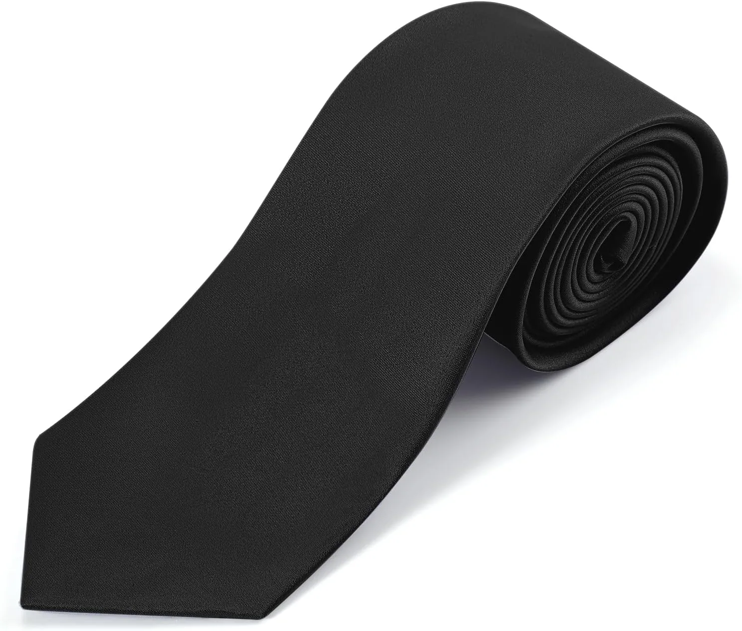 Black Ties For Men Solid Pure Color Formal Neckties 3.15" (8CM) Men's Tie for Business and Wedding with Gift Box