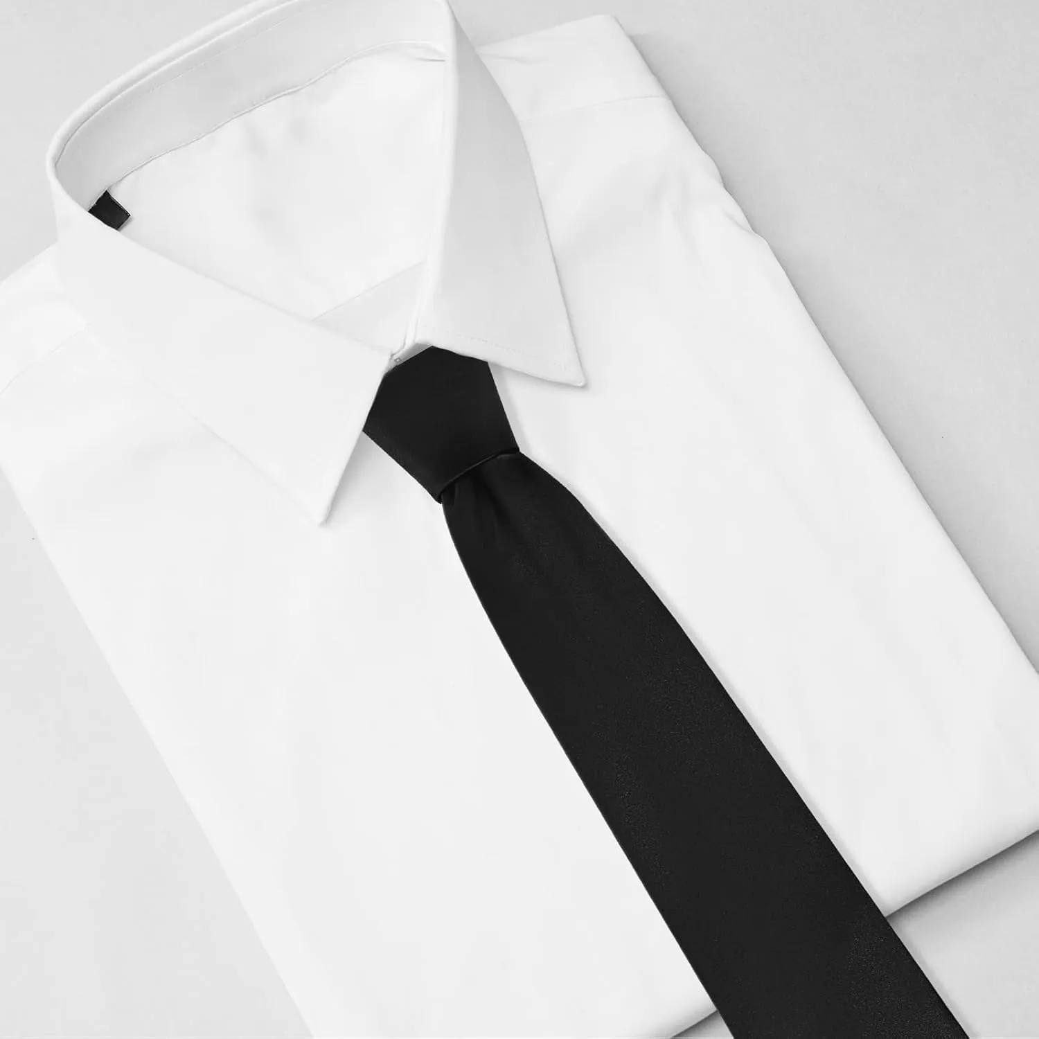 Black Ties For Men Solid Pure Color Formal Neckties 3.15" (8CM) Men's Tie for Business and Wedding with Gift Box