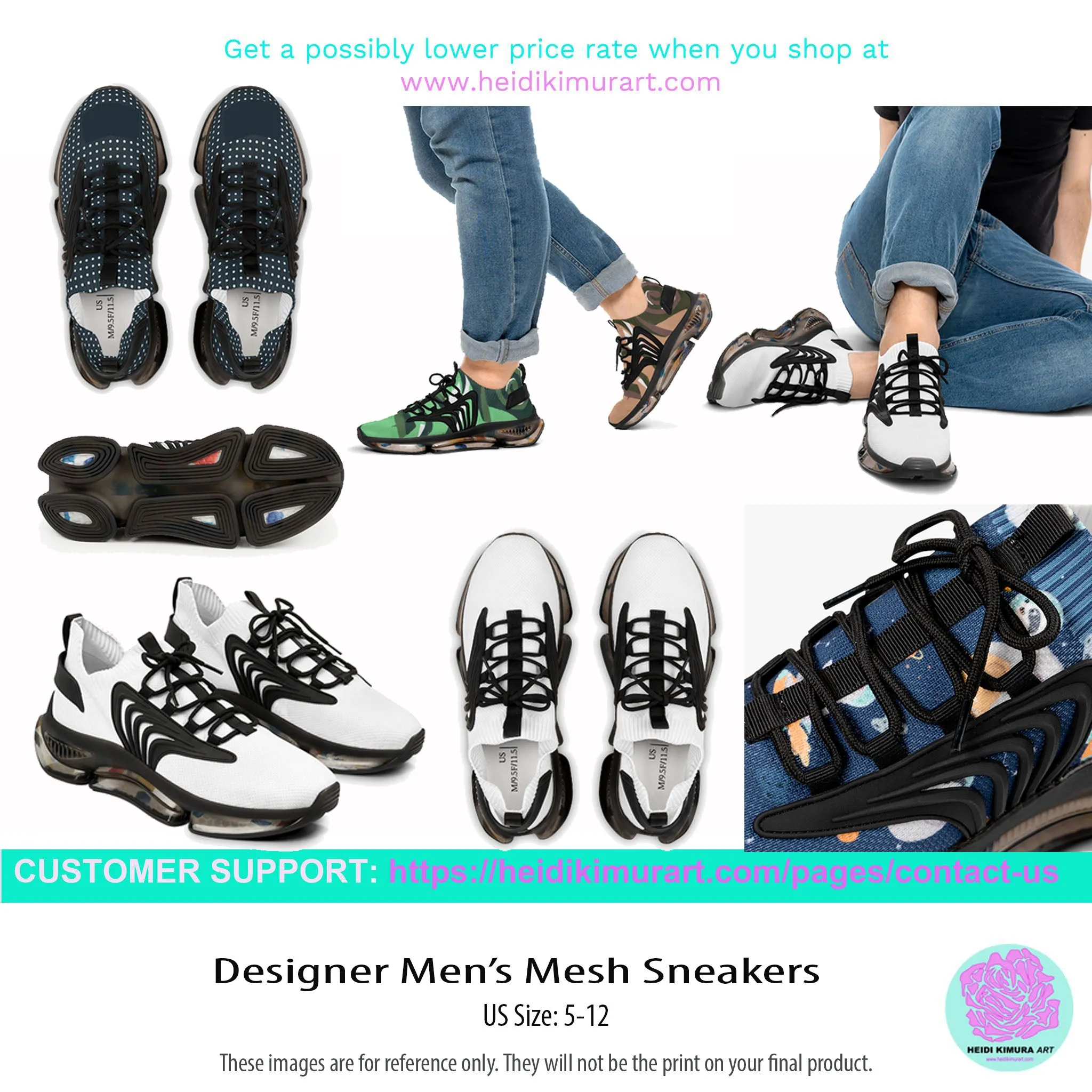 Blue Abstract Men's Mesh Sneakers, Blue Abstract Men's Sneakers Best Comfy Men's Mesh Sports Sneakers Shoes (US Size: 5-12)
