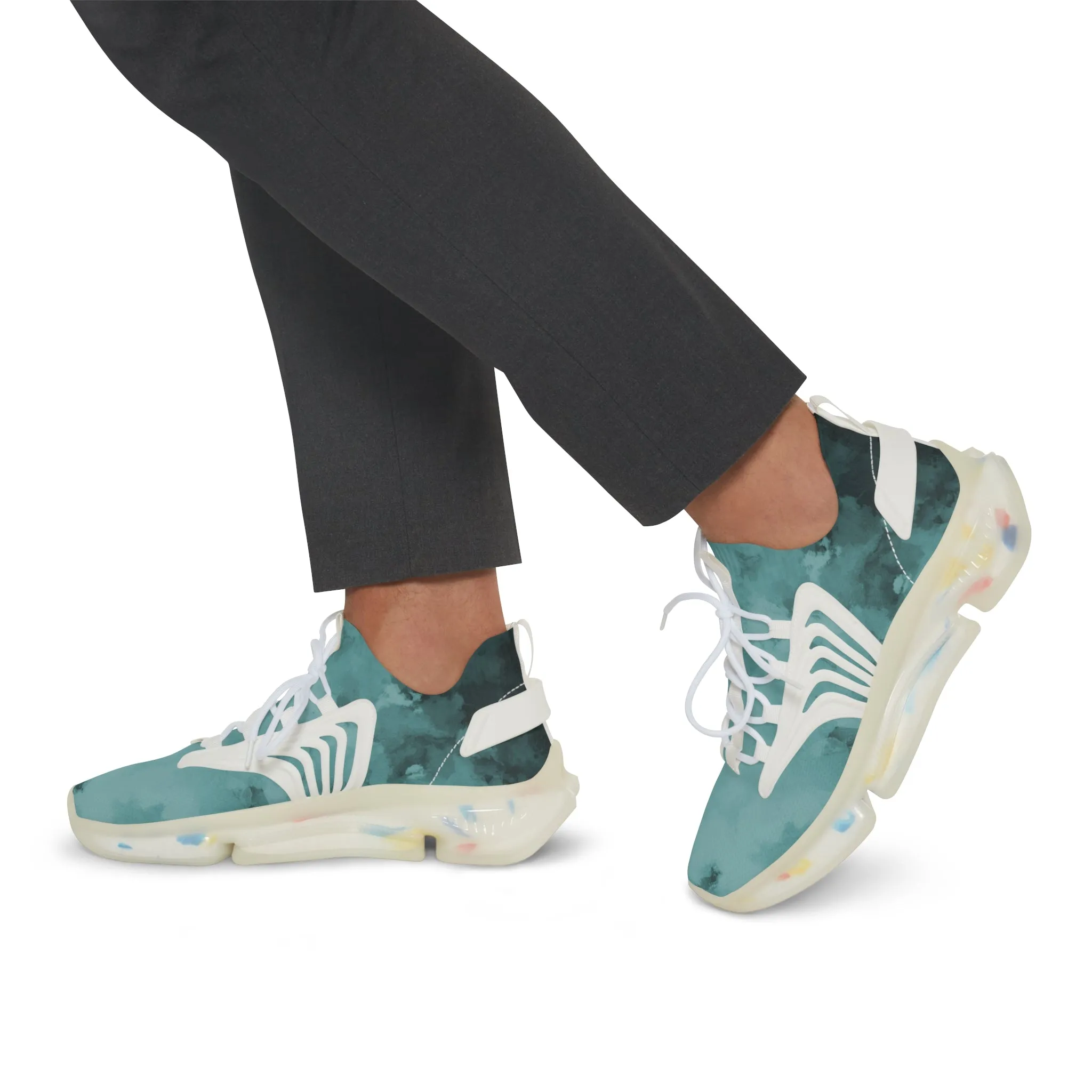 Blue Abstract Men's Mesh Sneakers, Blue Abstract Men's Sneakers Best Comfy Men's Mesh Sports Sneakers Shoes (US Size: 5-12)