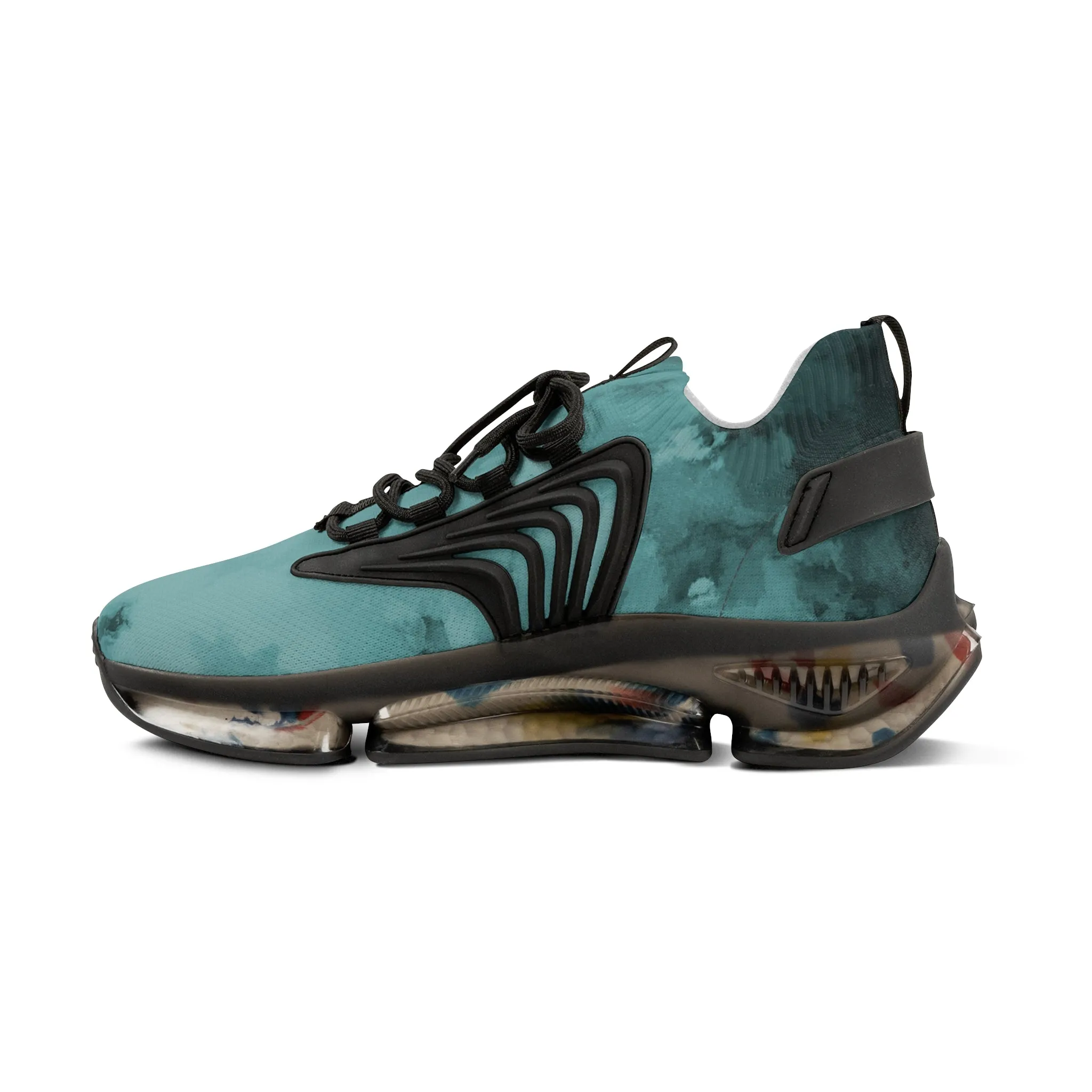 Blue Abstract Men's Mesh Sneakers, Blue Abstract Men's Sneakers Best Comfy Men's Mesh Sports Sneakers Shoes (US Size: 5-12)