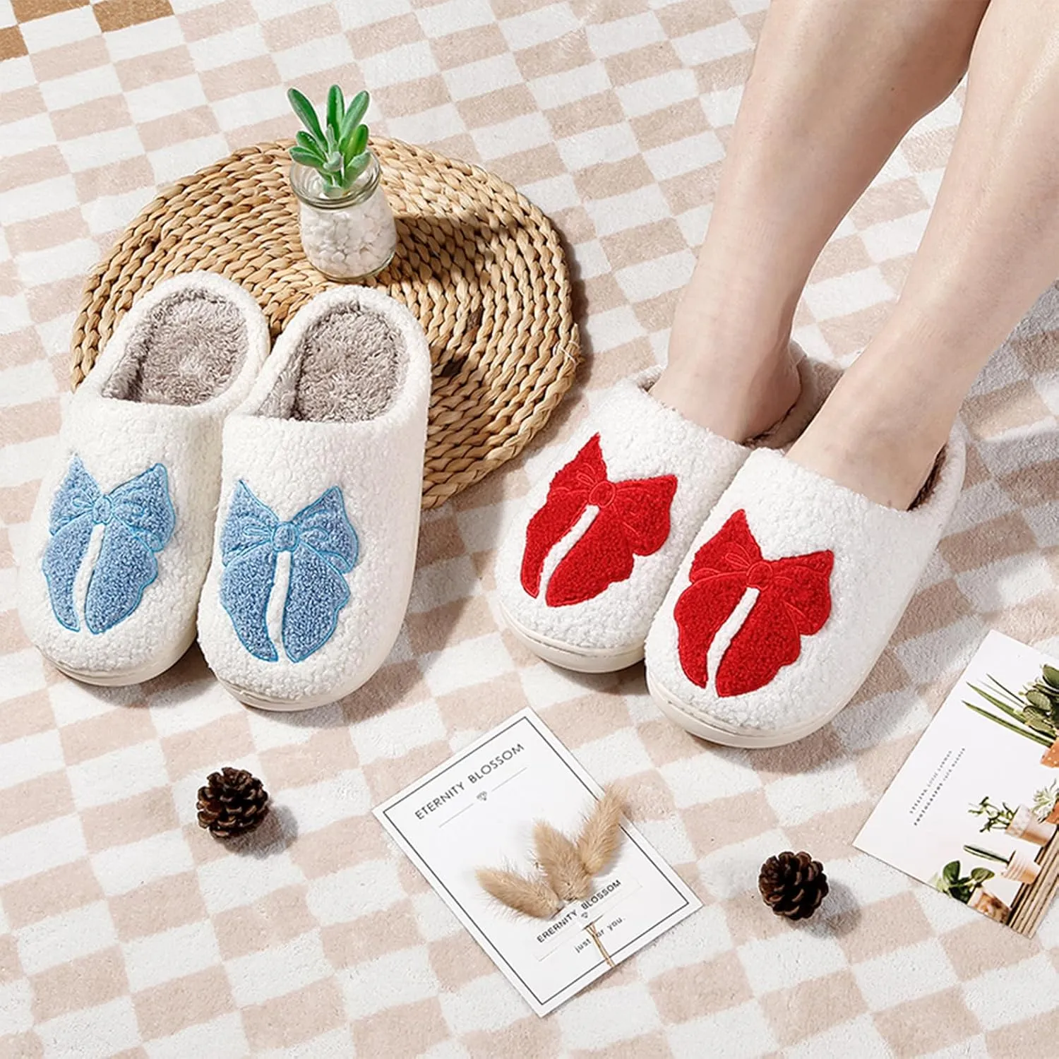 Cherry Slippers for Women Men Fruit Shoes Cute Memory Foam Soft Winter Warm Indoor Outdoor Slippers