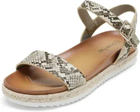 DREAM PAIRS Womens Open Toe Ankle Strap Espadrille Casual Flatform Platform Wedge Sandals