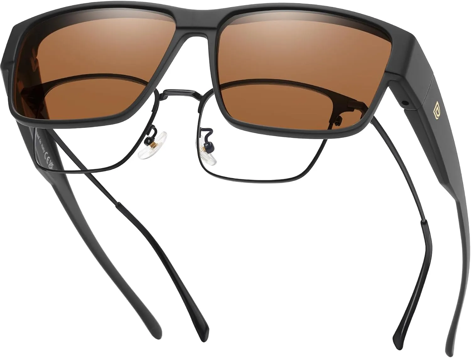 DUCO Polarized Fit Over Sunglasses for Men and Women UV400 Protection Retro Square Wrap Around Shades for Driving Riding 8986