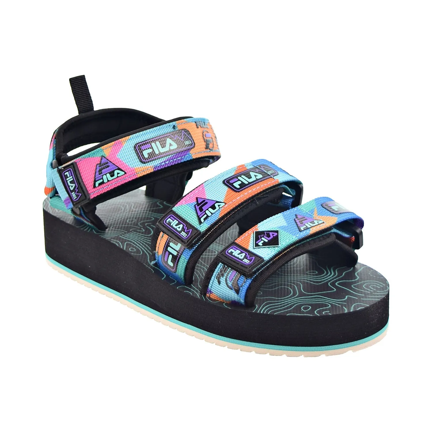 Fila Drifter DNS '90s Hiking Men's Sandals Black-Electric Purple-Red Orange