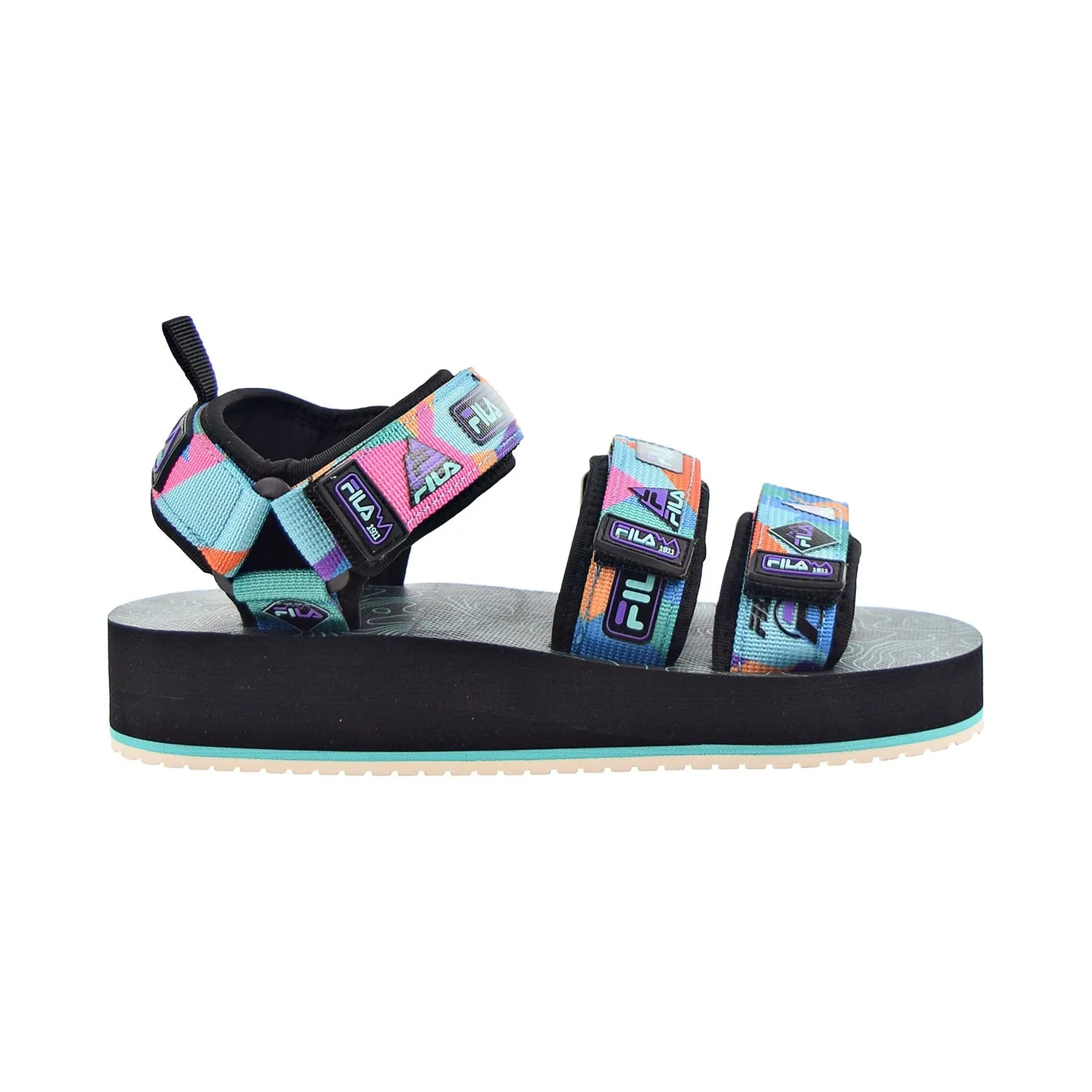 Fila Drifter DNS '90s Hiking Men's Sandals Black-Electric Purple-Red Orange