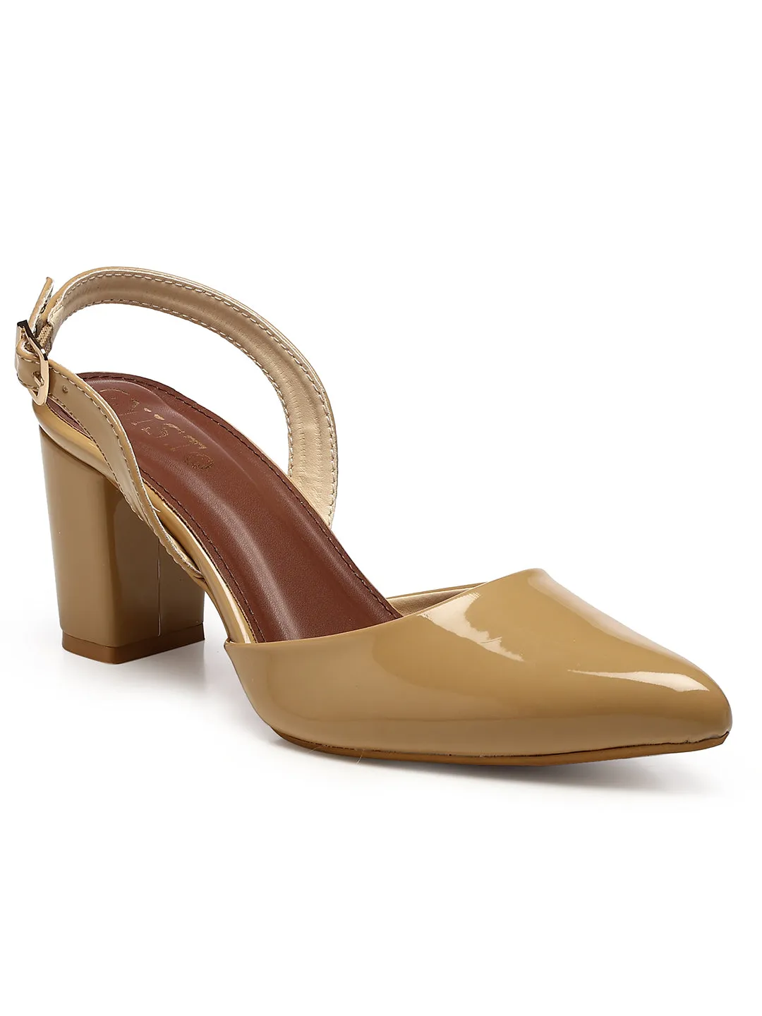 GNIST Classic Pumps Beige Block Heels