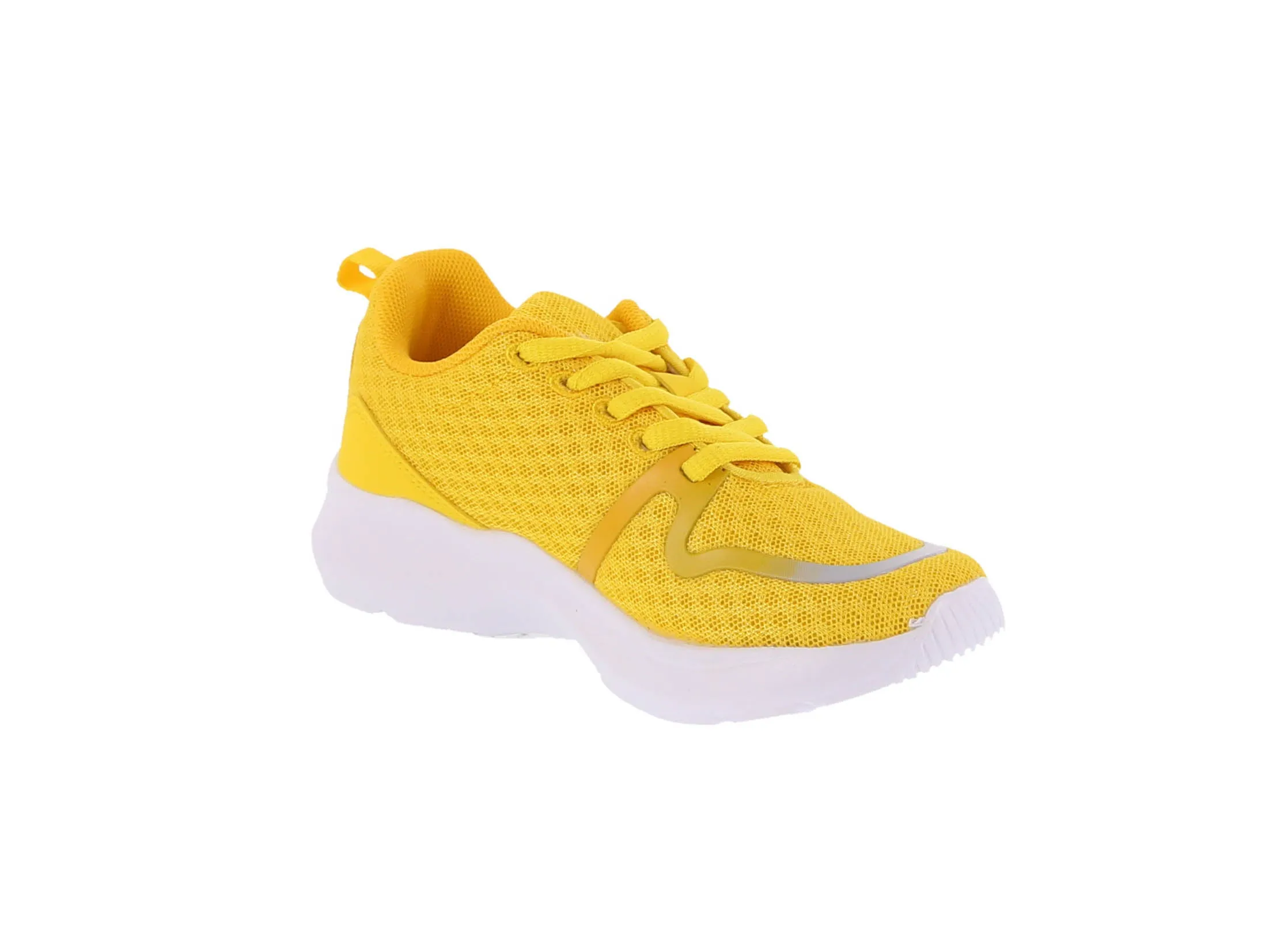 KID'S SHOES YELLOW MESH/FABRIC TENNIS SNEAKERS 4117K
