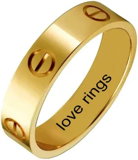Love Ring For Women Men Girls Boys Titanium Steel 18K Gold Jewelry Unisex Adult Wedding Birthday Present Anniversary Best Gifts