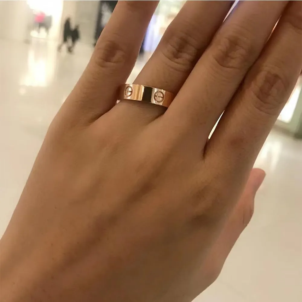 Love Ring For Women Men Girls Boys Titanium Steel 18K Gold Jewelry Unisex Adult Wedding Birthday Present Anniversary Best Gifts