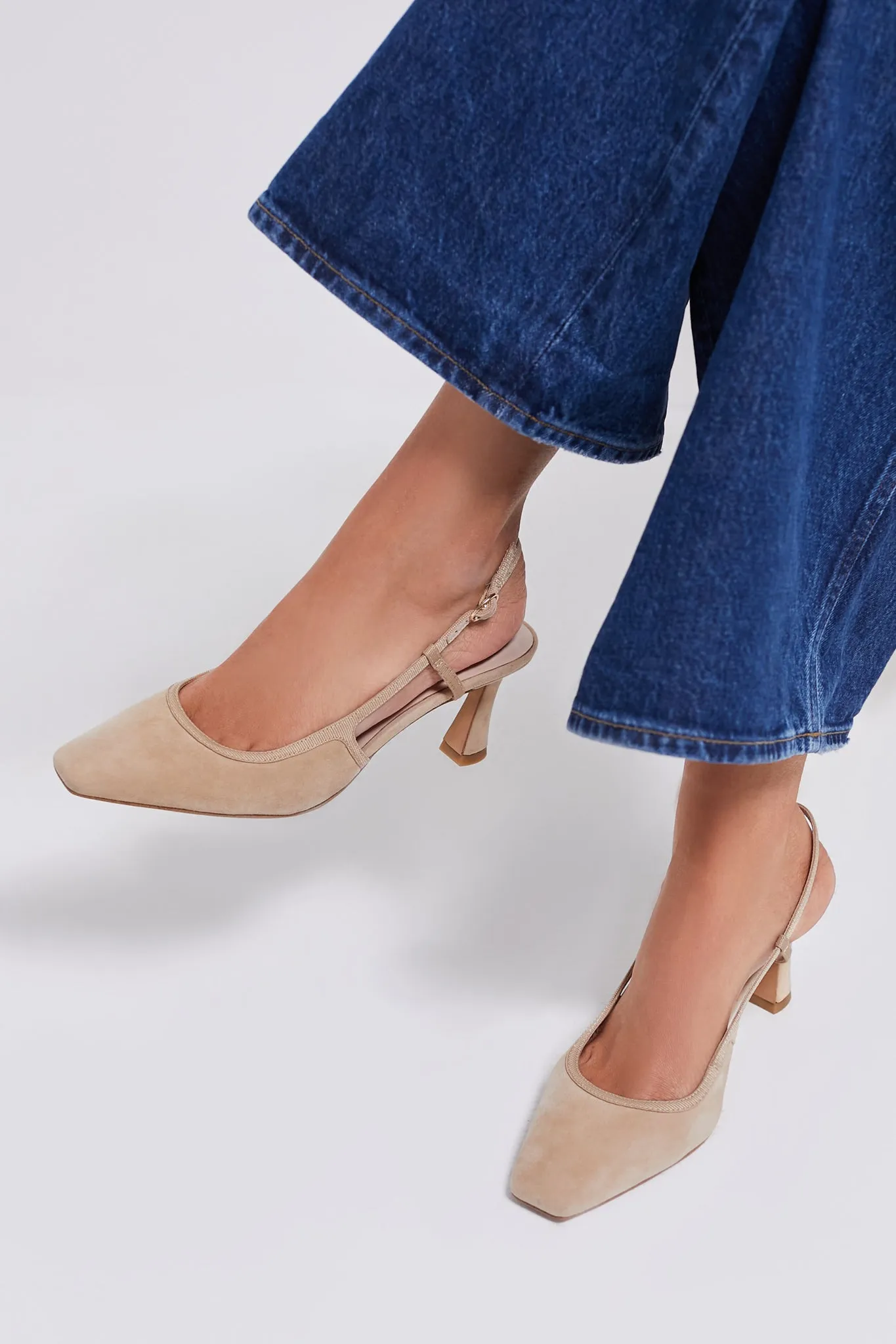 Nude Suede Lia Heels