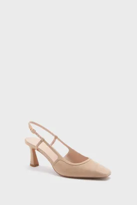 Nude Suede Lia Heels