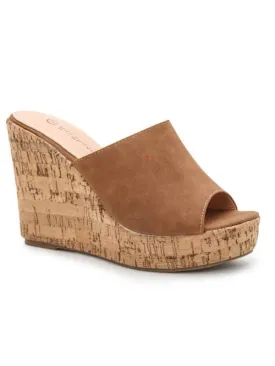 Peep Toe Platform Wedge&Mules