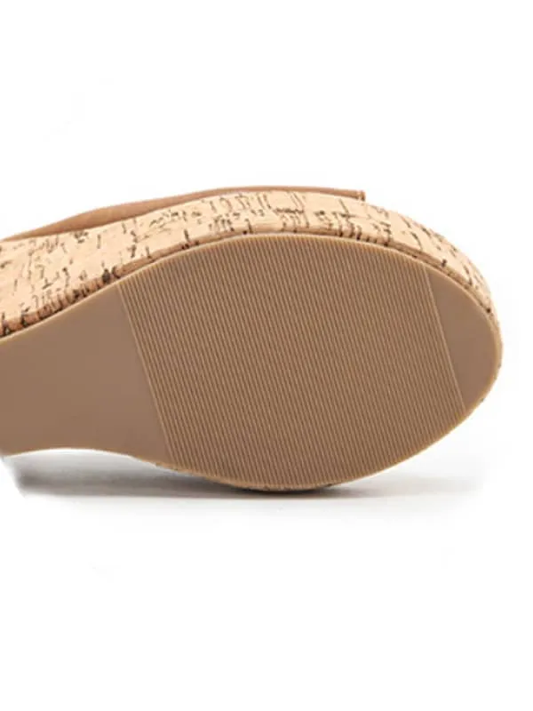 Peep Toe Platform Wedge&Mules