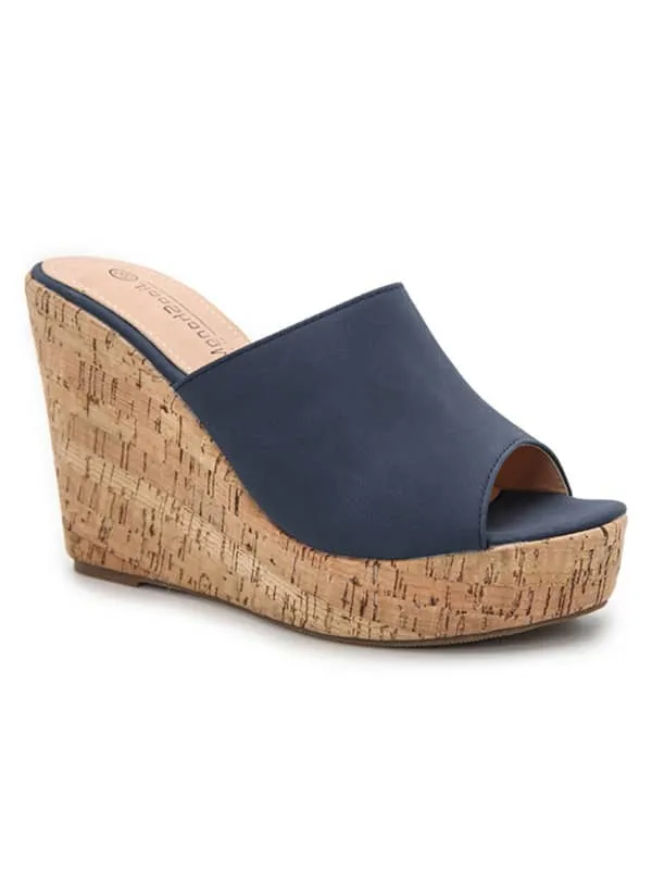 Peep Toe Platform Wedge&Mules