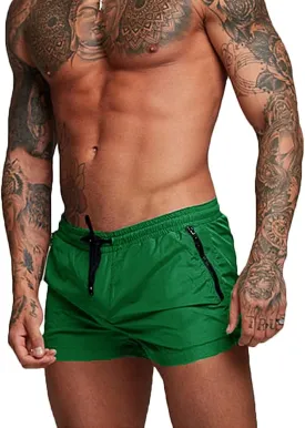Rexcyril Men's Athletic Gym Workout Shorts 3 Inch Quick Dry Running Bodybuilding Short Shorts with Liner and Zipper Pockets