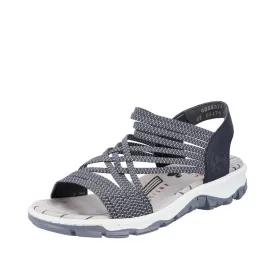Rieker 68888-14 Ladies Stretch Elastic Sandal Pacific Blue