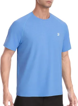 Roadbox Men's Rash Guard Short Sleeve, UPF 50  UV Sun Protection Water T-Shirts, Cool Dry Swim Shirts for Surf Beach Fishing