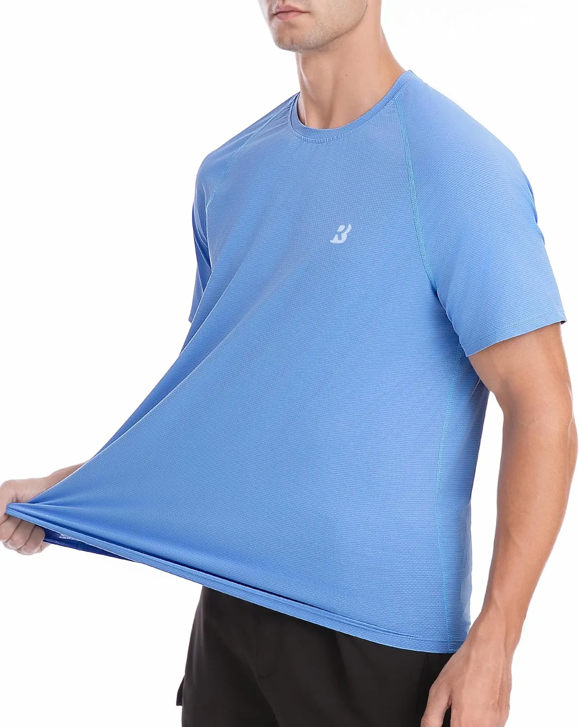 Roadbox Men's Rash Guard Short Sleeve, UPF 50  UV Sun Protection Water T-Shirts, Cool Dry Swim Shirts for Surf Beach Fishing