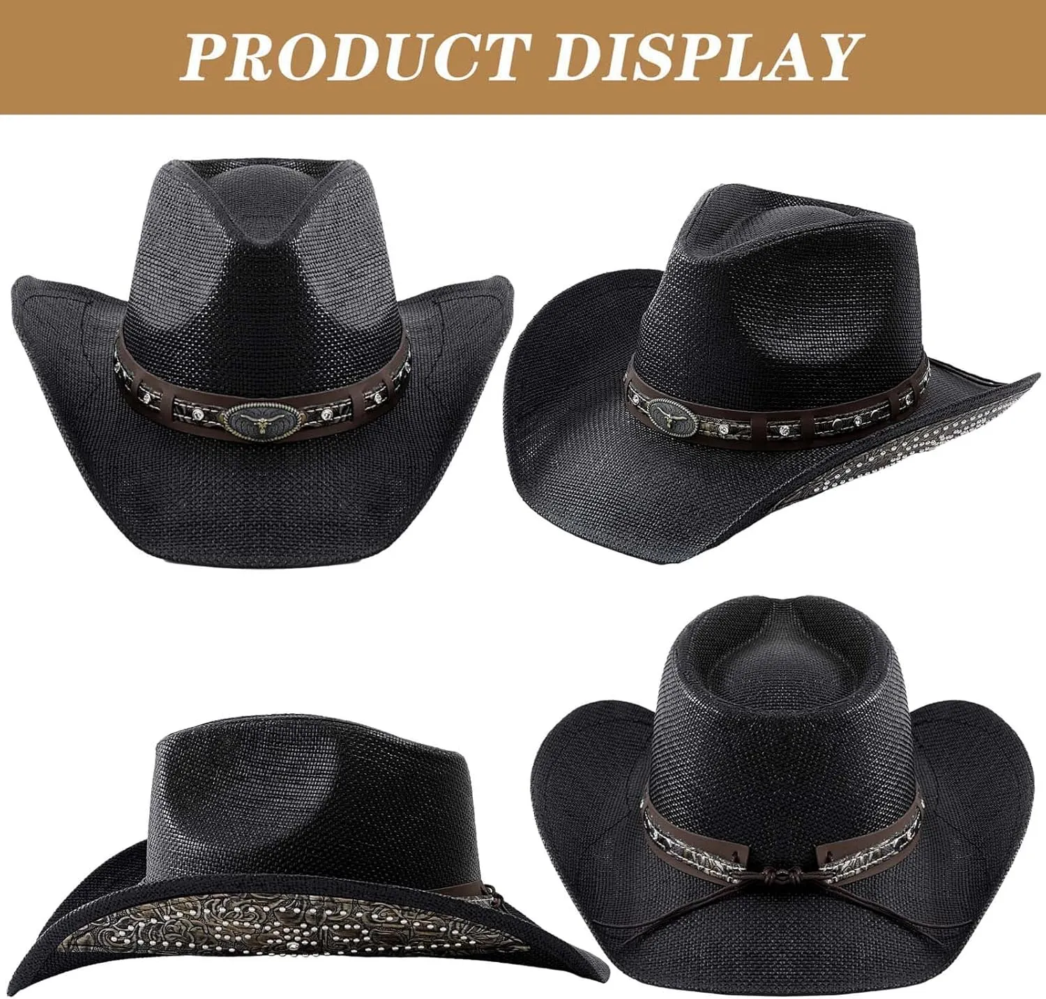 Straw Cowboy Hats for Women and Men
