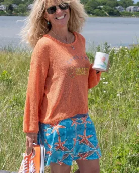 Sunset Starfish Boardwalk Skirt-2X ONLY