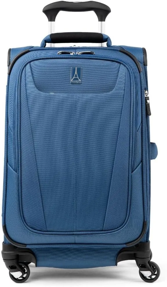 Travelpro Maxlite 5 Softside Expandable Carry on Luggage with 4 Spinner Wheels, Lightweight Suitcase, Men and Women, Ensign Blue, Carry On 21-Inch