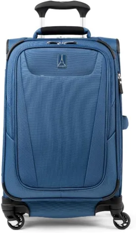 Travelpro Maxlite 5 Softside Expandable Carry on Luggage with 4 Spinner Wheels, Lightweight Suitcase, Men and Women, Ensign Blue, Carry On 21-Inch