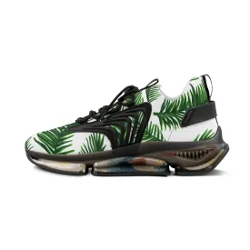 Tropical Leaves Men's Mesh Sneakers, Palm Leaves Print Men's Sneakers Best Comfy Men's Mesh Sports Sneakers Shoes (US Size: 5-12)