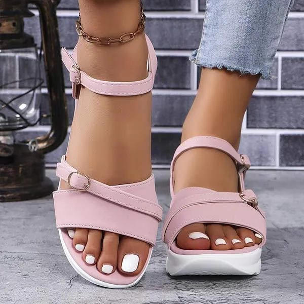 Women's Strappy Thick-Soled Wedge Sandals 92465921C